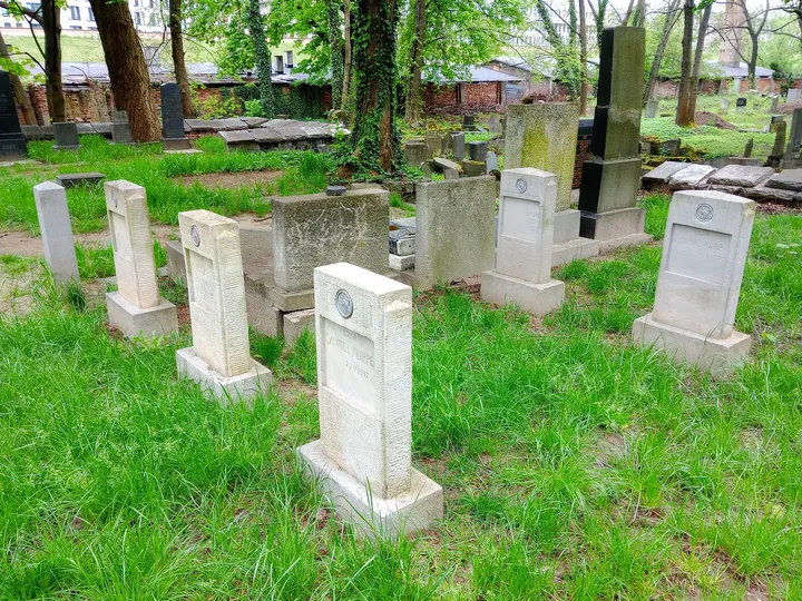 Close group of grave stones at War Cemetery No. 387, Kraków