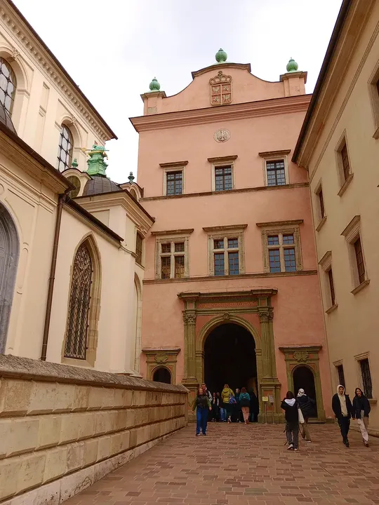 A passage opens towards the inner court on Wawel Hill in Kraków