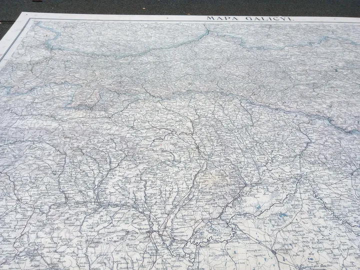 A printed map displayed inside at Wolf Popper Synagogue and Austeria