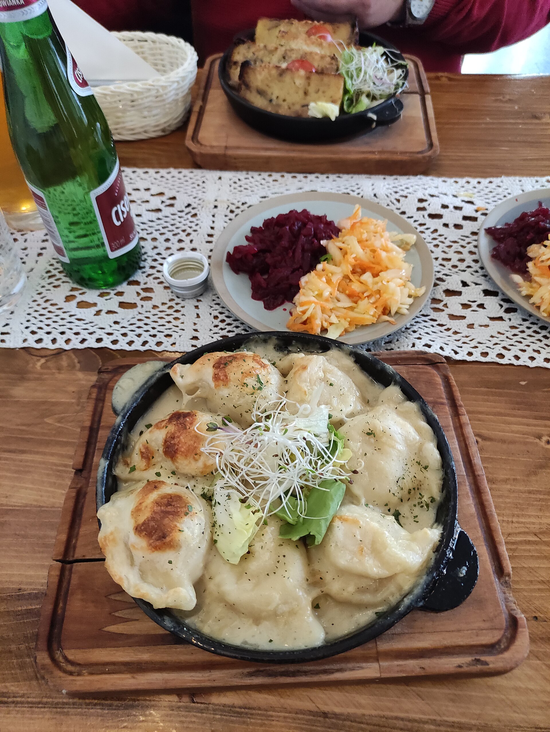 Pierogi served at Pod Przykrywką in Wrocław